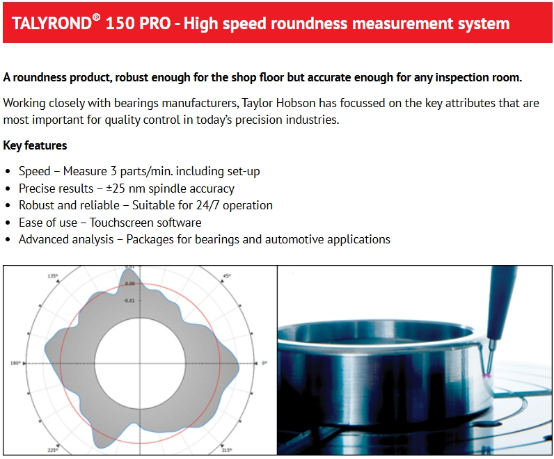 Hi speed roundness spec